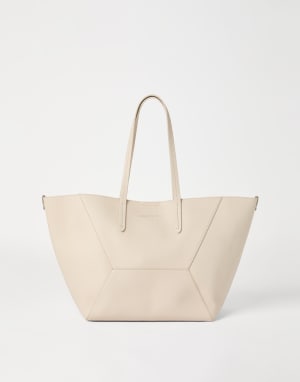 Calfskin BC Duo bag Ivory Woman - Brunello Cucinelli