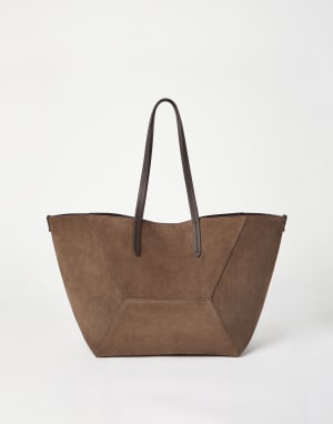 Sac BC Duo en daim Écorce Femme - Brunello Cucinelli