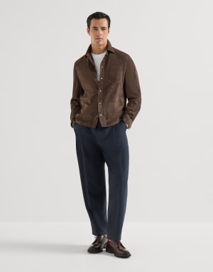 T-shirt with faux-layering White Man - Brunello Cucinelli