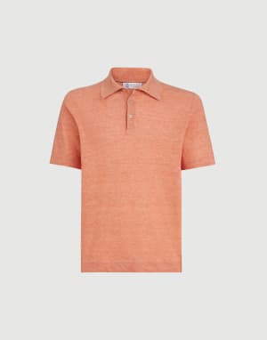 Polo-style sweater Apricot Man - Brunello Cucinelli