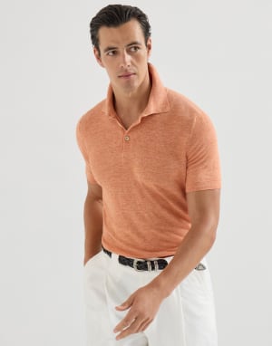 Polo-style sweater Apricot Man - Brunello Cucinelli