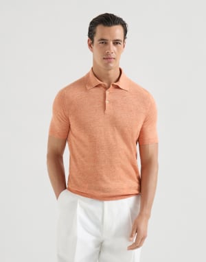 Polo-style sweater Apricot Man - Brunello Cucinelli