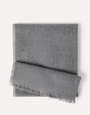 Cashmere diagonal scarf Medium Grey Man - Brunello Cucinelli