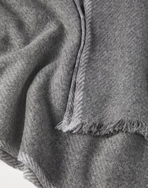 Cashmere diagonal scarf Medium Grey Man - Brunello Cucinelli