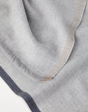 Wool and cashmere scarf Pearl Grey Man - Brunello Cucinelli