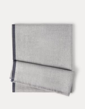 Wool and cashmere scarf Pearl Grey Man - Brunello Cucinelli