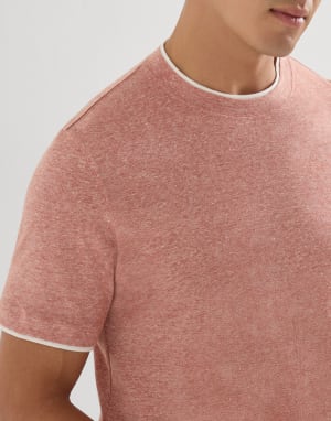 T-shirt with faux-layering Orange Man - Brunello Cucinelli