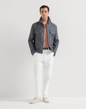 T-shirt with faux-layering Orange Man - Brunello Cucinelli