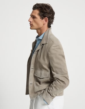 Suede jacket Khaki Man - Brunello Cucinelli