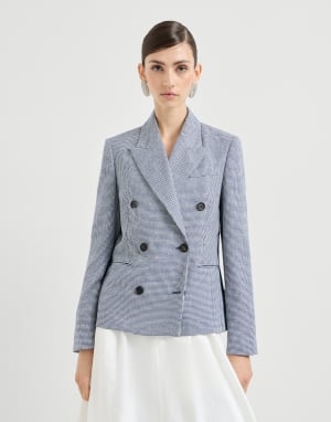 Chaqueta pata de gallo Azul Mujer - Brunello Cucinelli