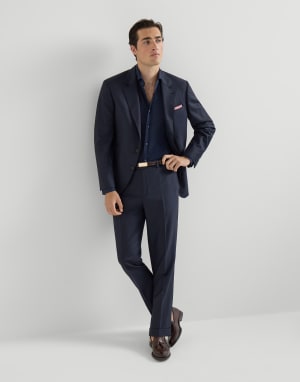 Veste pied-de-poule Bleu Marine Homme - Brunello Cucinelli