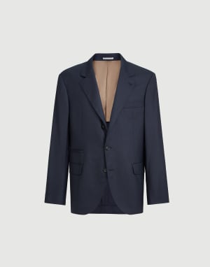 Veste pied-de-poule Bleu Marine Homme - Brunello Cucinelli