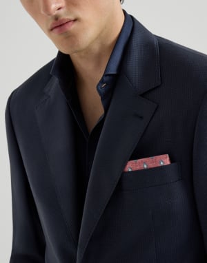 Veste pied-de-poule Bleu Marine Homme - Brunello Cucinelli