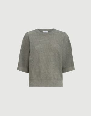 Sparkling linen sweater Military Woman - Brunello Cucinelli