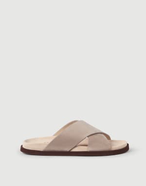 Suede slides Beige Man - Brunello Cucinelli
