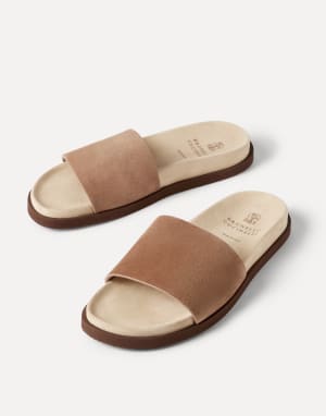 Suede slides Light Brown Man - Brunello Cucinelli