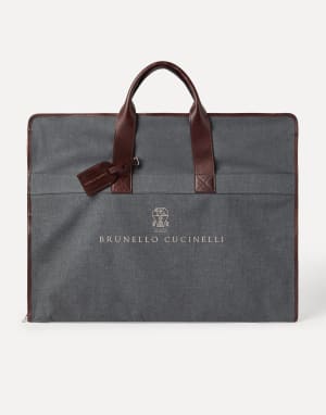 Kleidersack aus Kalbsleder Anthrazit Herren - Brunello Cucinelli