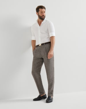 Houndstooth trousers Hazelnut Man - Brunello Cucinelli