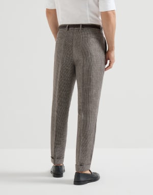 Pantalón pata de gallo Avellana Hombre - Brunello Cucinelli