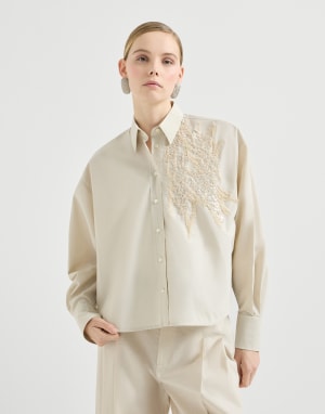 Chemise Dazzling Seabed Embroidery Panama Femme - Brunello Cucinelli