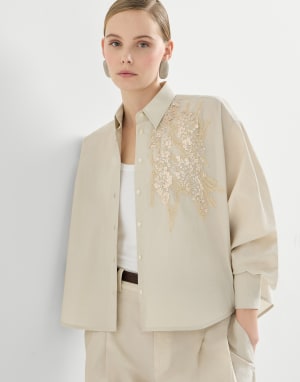 Chemise Dazzling Seabed Embroidery Panama Femme - Brunello Cucinelli