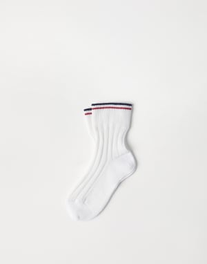 Chaussettes en maille Blanc Femme - Brunello Cucinelli