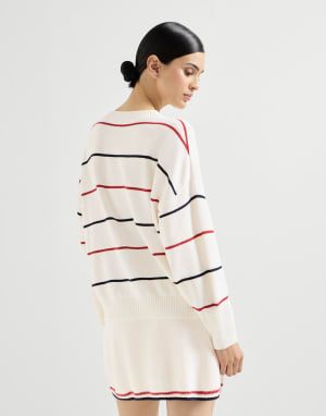 Textured stripe sweater Panama Woman - Brunello Cucinelli