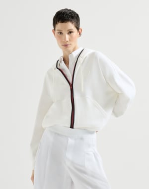 Hooded sweatshirt with logo White Woman - Brunello Cucinelli