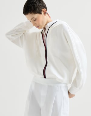 Hooded sweatshirt with logo White Woman - Brunello Cucinelli
