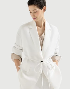 Fluid twill blazer Panama Woman - Brunello Cucinelli