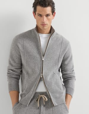 Cardigan en cachemire et vigogne Gris Homme - Brunello Cucinelli
