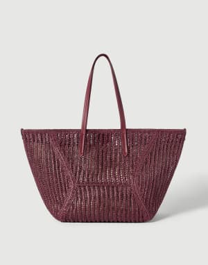Borsa BC Duo in rafia techno Rosso Donna - Brunello Cucinelli