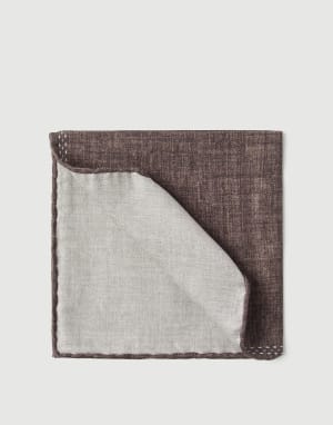Silk pocket square Brown Man - Brunello Cucinelli