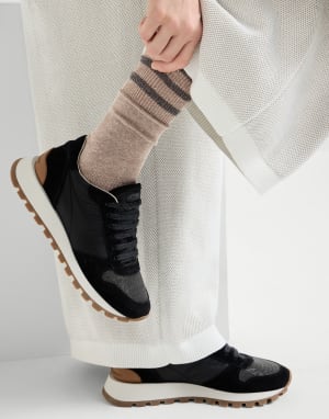 Sparkling knit socks Beige Woman - Brunello Cucinelli