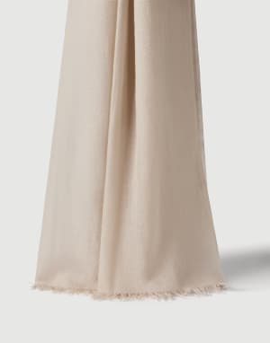 Cashmere and silk scarf Beige Woman - Brunello Cucinelli