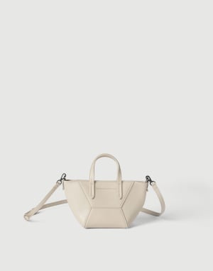BC Duo Mini-Tasche aus Kalbsleder Elfenbein Damen - Brunello Cucinelli