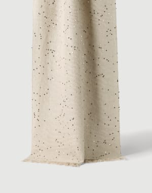 Schal aus Kaschmir und Diamant-Seide Hellbeige Damen - Brunello Cucinelli