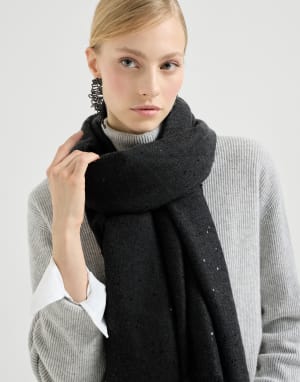 カシミヤ&ダイヤモンドシルク ストール チャコールグレー レディース - Brunello Cucinelli