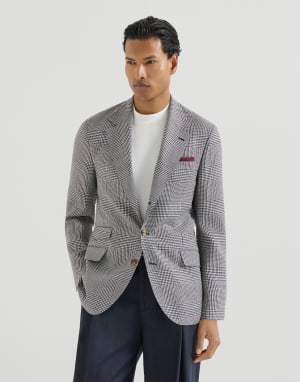 威尔士格纹马术风夹克 灰色 男款 - Brunello Cucinelli