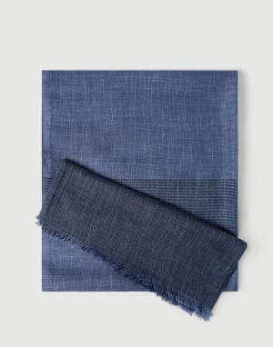 Linen and silk scarf Denim Man - Brunello Cucinelli
