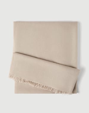 Écharpe en cachemire et soie Beige Femme - Brunello Cucinelli