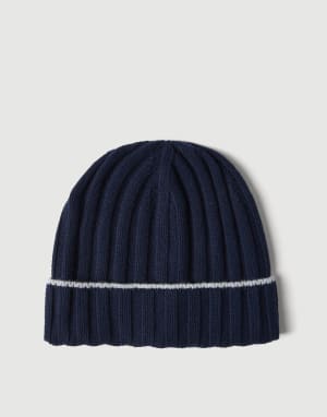 Vicuña knit beanie Blue Man - Brunello Cucinelli