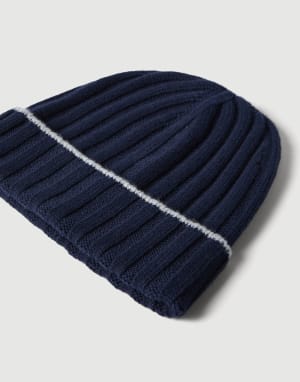 Vicuña knit beanie Blue Man - Brunello Cucinelli