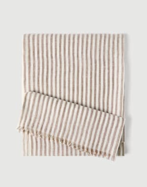 Sparkling striped linen scarf Panama Woman - Brunello Cucinelli