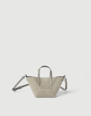 Suede mini BC Duo bag Khaki Woman - Brunello Cucinelli