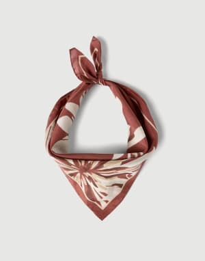 Bloom print pongee foulard Bordeaux Woman - Brunello Cucinelli