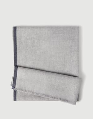 Wool and cashmere scarf Pearl Grey Man - Brunello Cucinelli