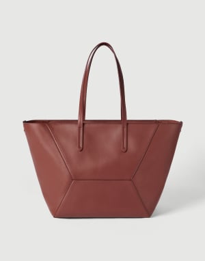 Borsa BC Duo in vitello Rosso Mattone Donna - Brunello Cucinelli