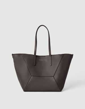 Calfskin BC Duo bag Dark Mahogany Woman - Brunello Cucinelli