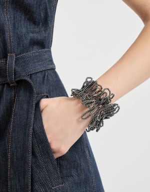 Hematite and Sterling Silver bracelet Lignite Grey Woman - Brunello Cucinelli